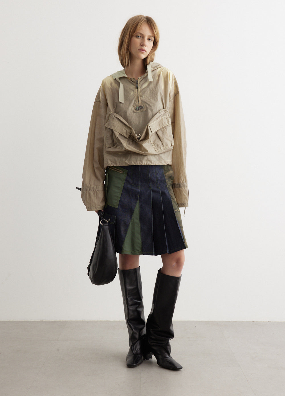スカート [Anderson Bell] ADSB MARTA HALF PLEATS CARGO SKIRTS Andersson Bell Marta Half Pleats Cargo Skirt 'Indigo