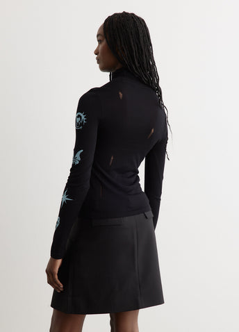 Augen Flocking Inner Knit Top