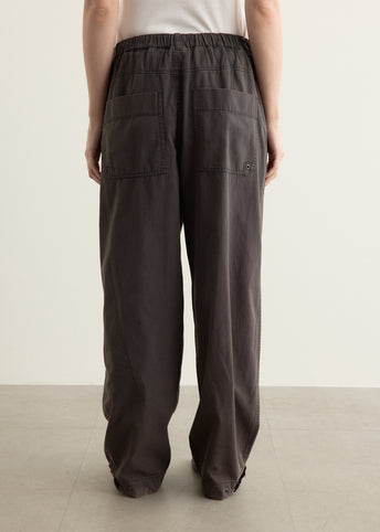 Washed Cotton Wide Pants
