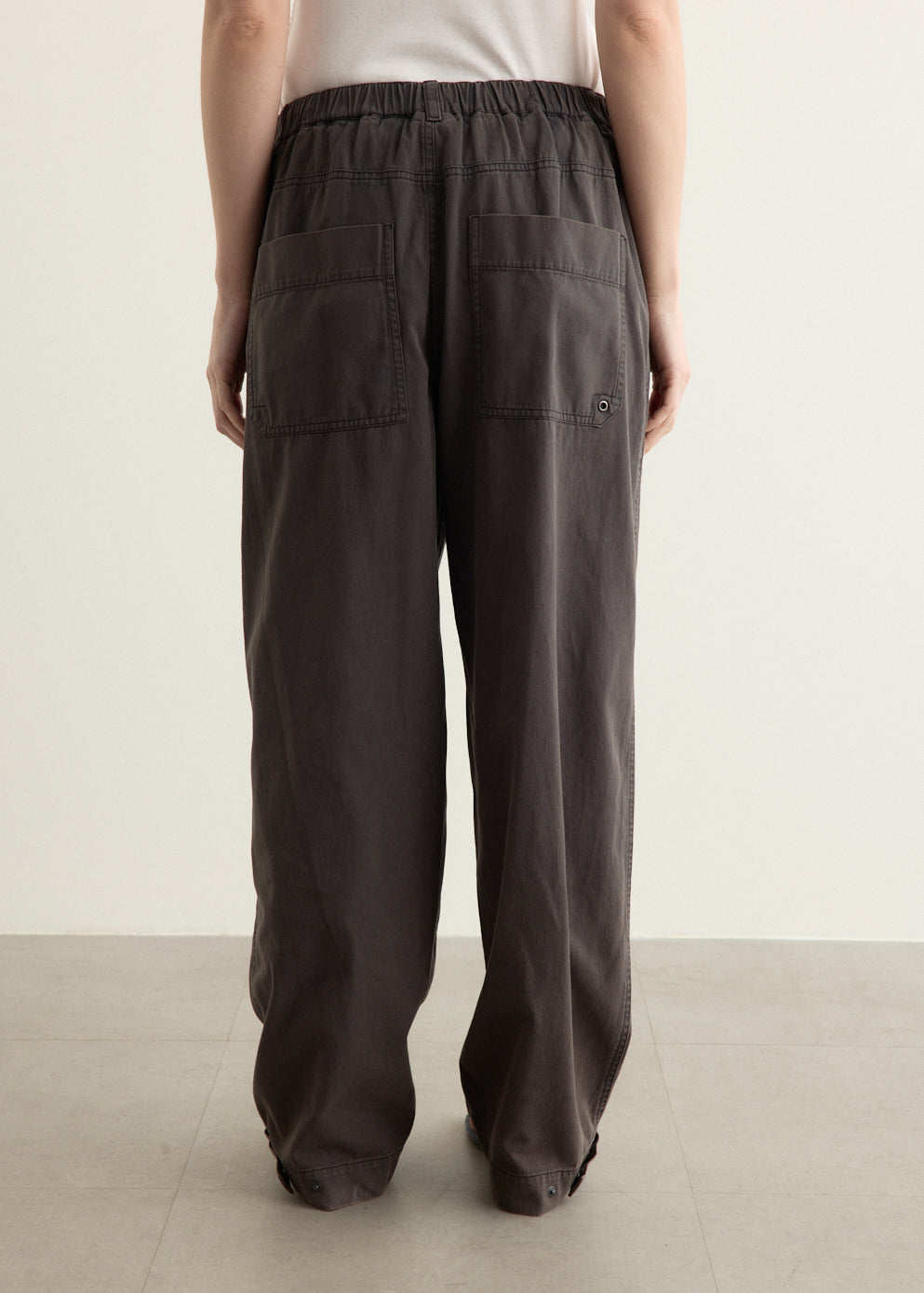 Washed Cotton Wide Pants