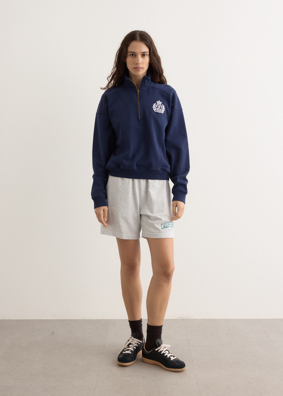 H&W Crest Embroidered Quarter Zip