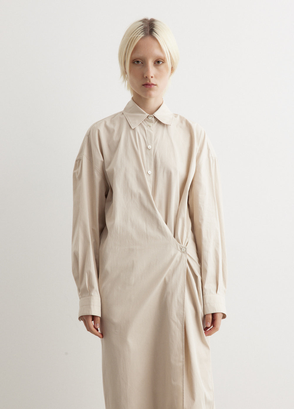 Straight Collar Twisted Dress