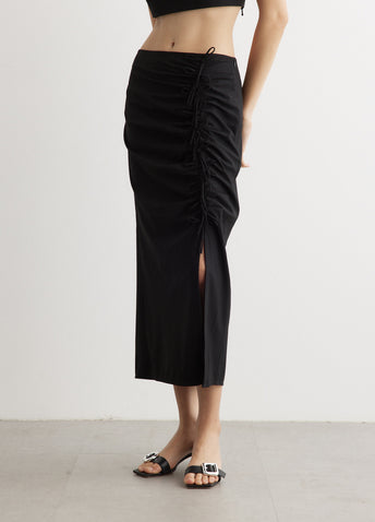 Drapey Melange Midi Skirt