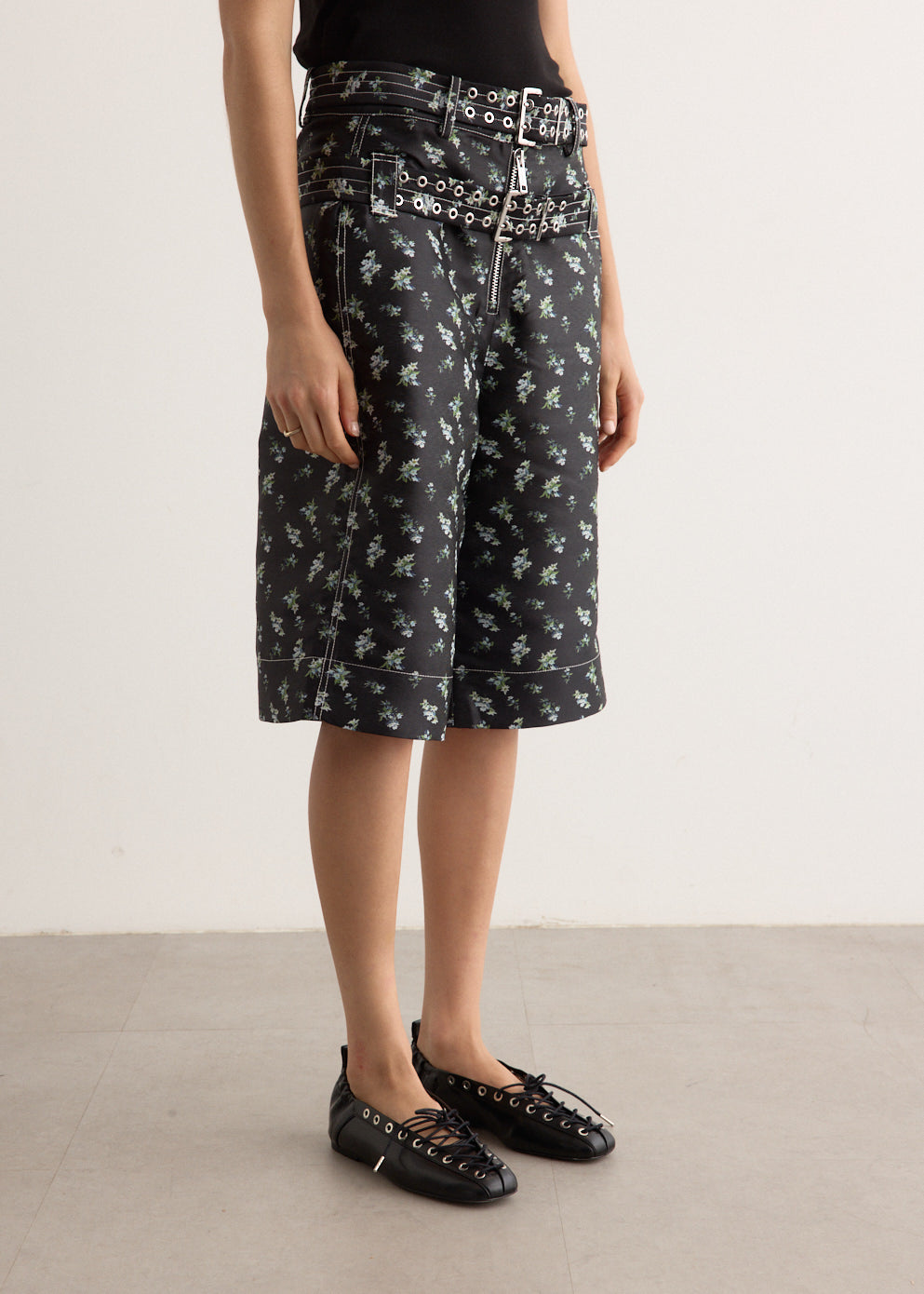 Floral Jacquard Shorts