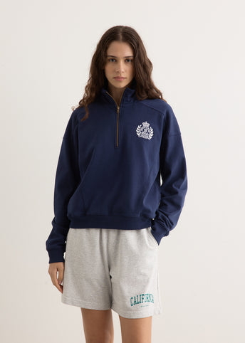 H&W Crest Embroidered Quarter Zip