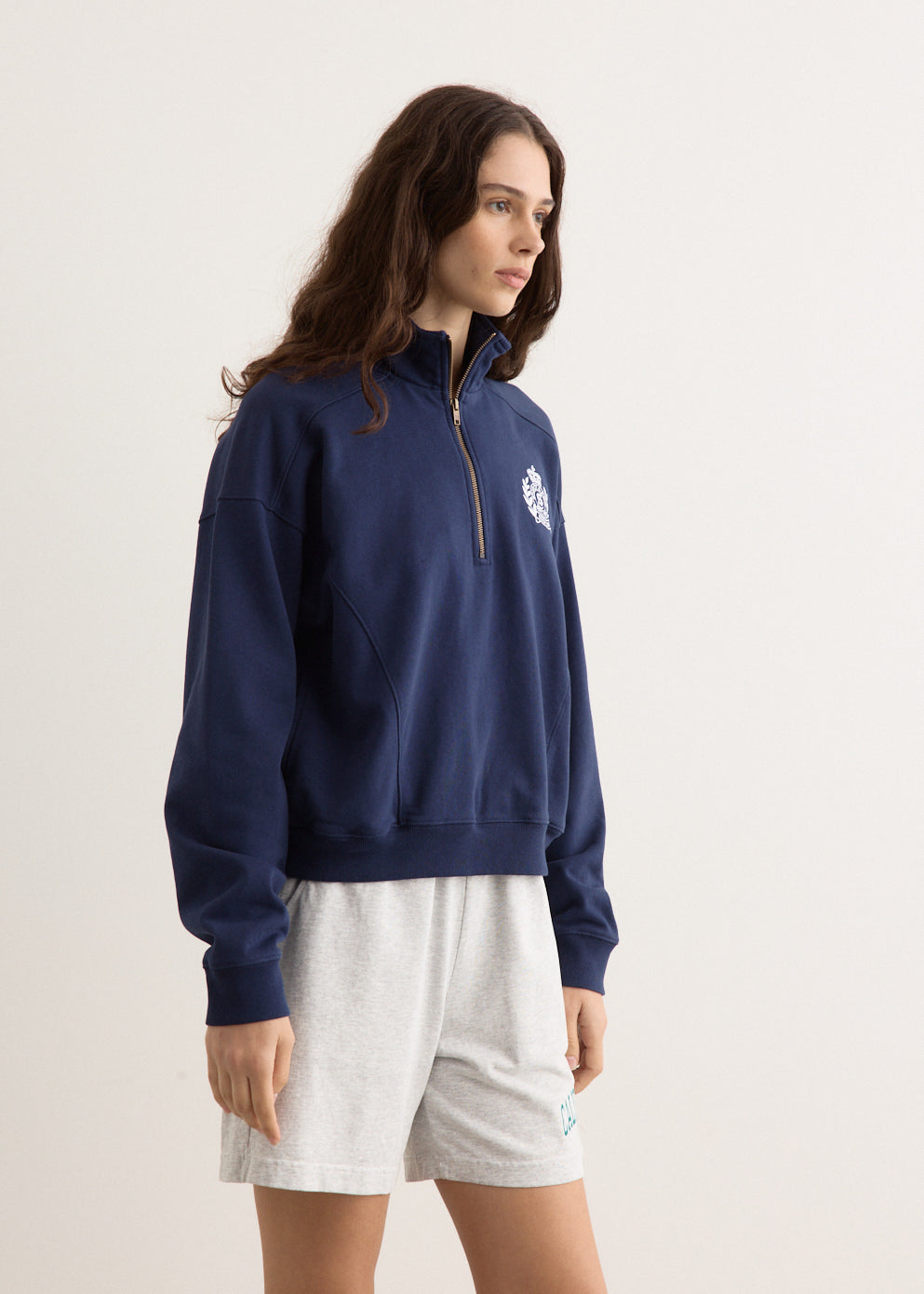 H&W Crest Embroidered Quarter Zip