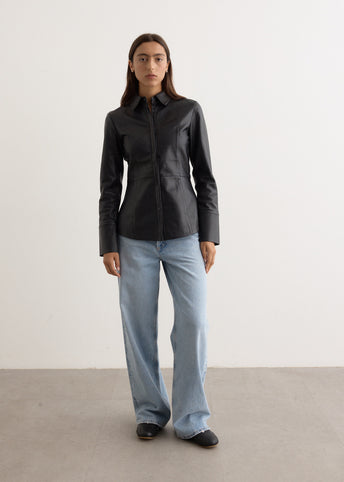 Leather Panelled Shirt
