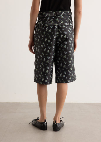 Floral Jacquard Shorts