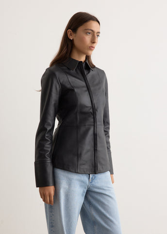 Leather Panelled Shirt