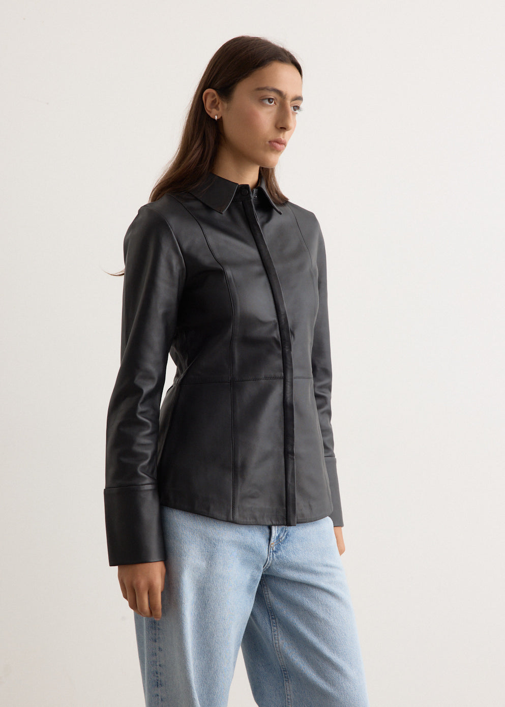 Leather Panelled Shirt