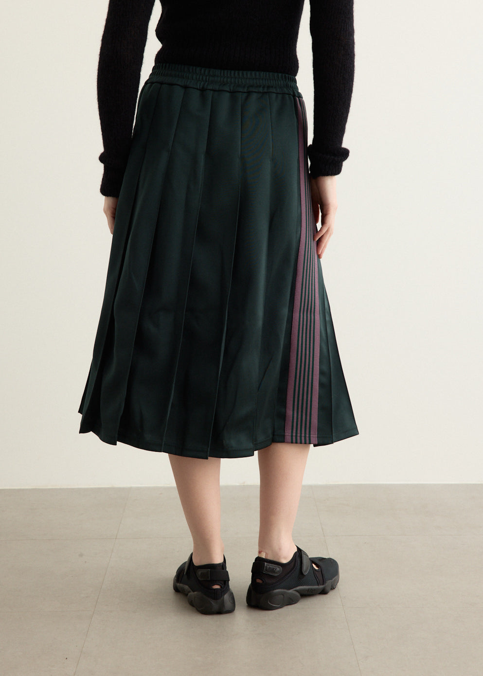Poly Smooth Pleated Track Skirt