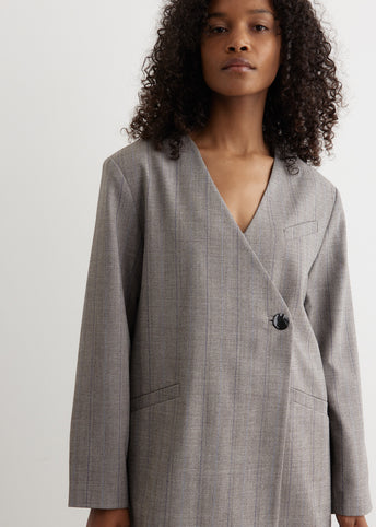 Herringbone Suiting Boxy Blazer