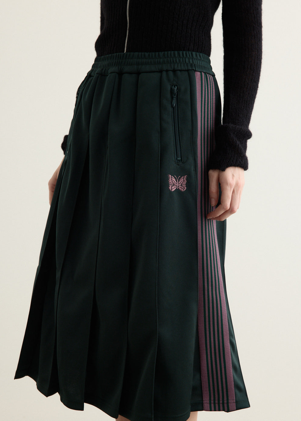 Poly Smooth Pleated Track Skirt