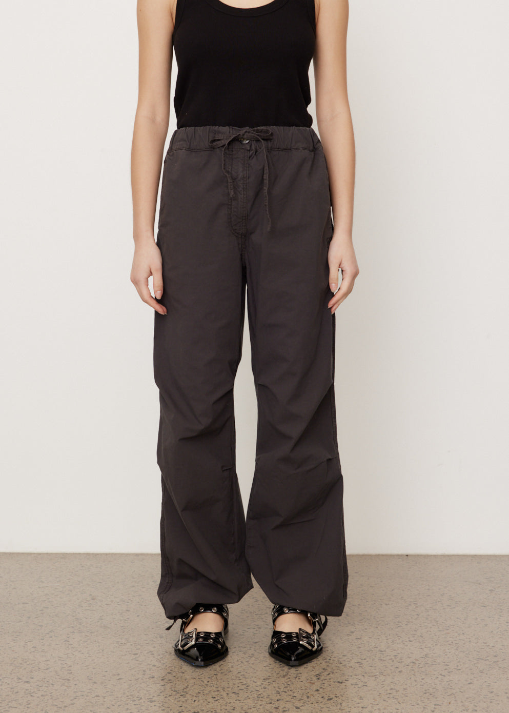 Washed Cotton Canvas Drawstring Pants