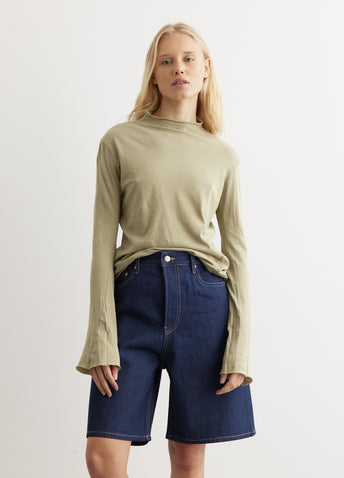 Regular Raised Neck Long Sleeve T-Shirt