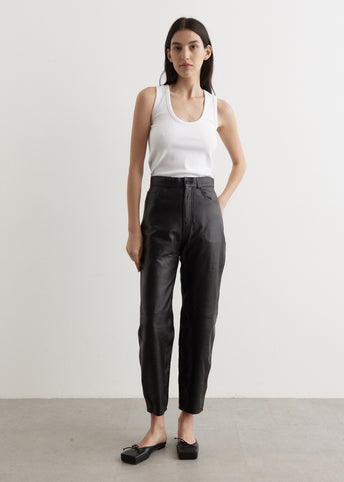 Tapered Leather Trousers