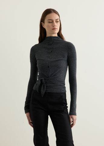 Button Up Wrap T-Shirt