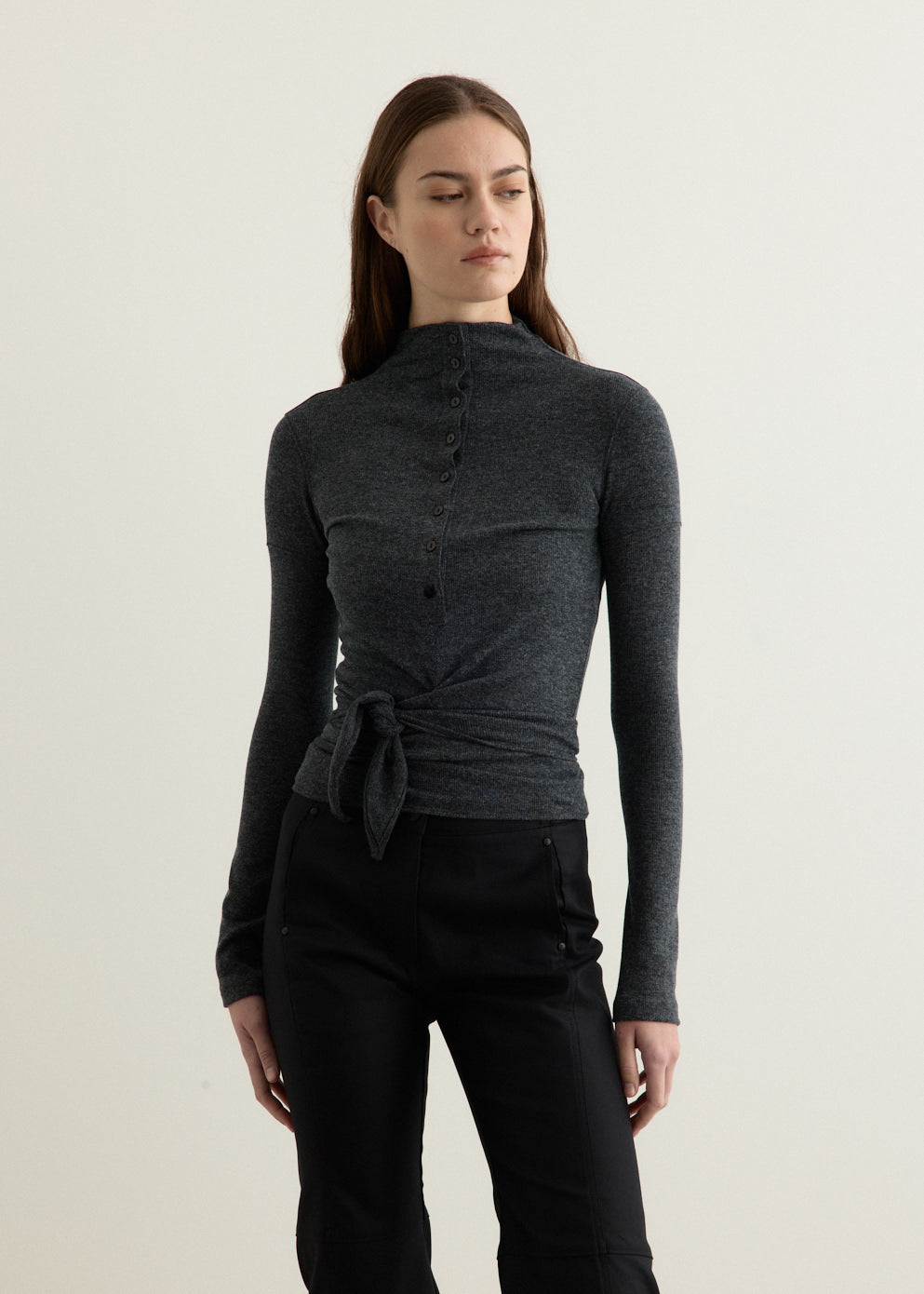 Button Up Wrap T-Shirt