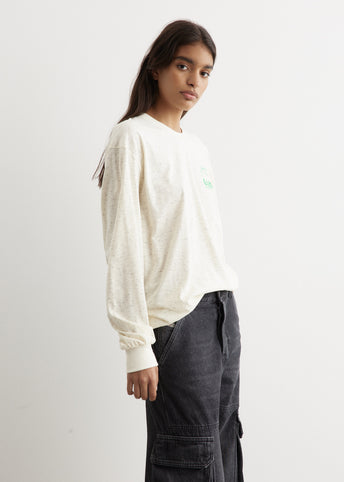 Melange Dotted Relaxed Long-Sleeve T-Shirt
