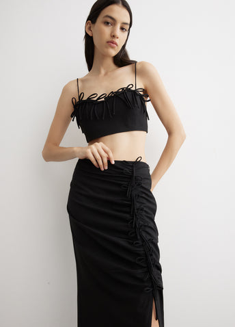 Drapey Melange Midi Skirt
