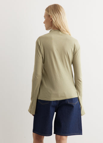 Regular Raised Neck Long Sleeve T-Shirt