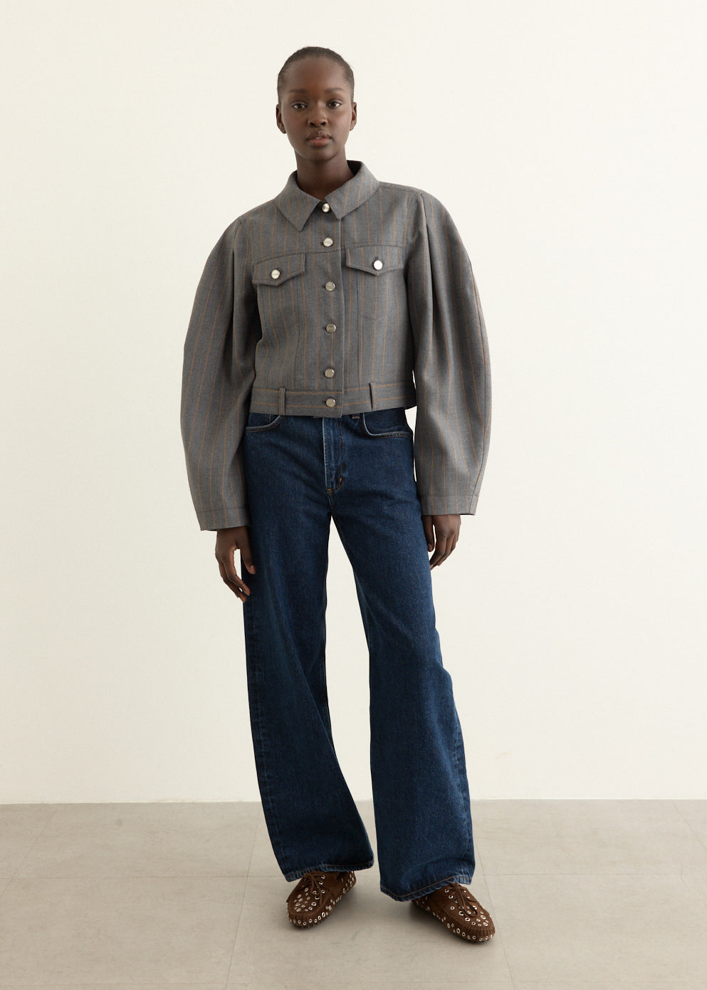 Brushed Wool Stripe Jacket