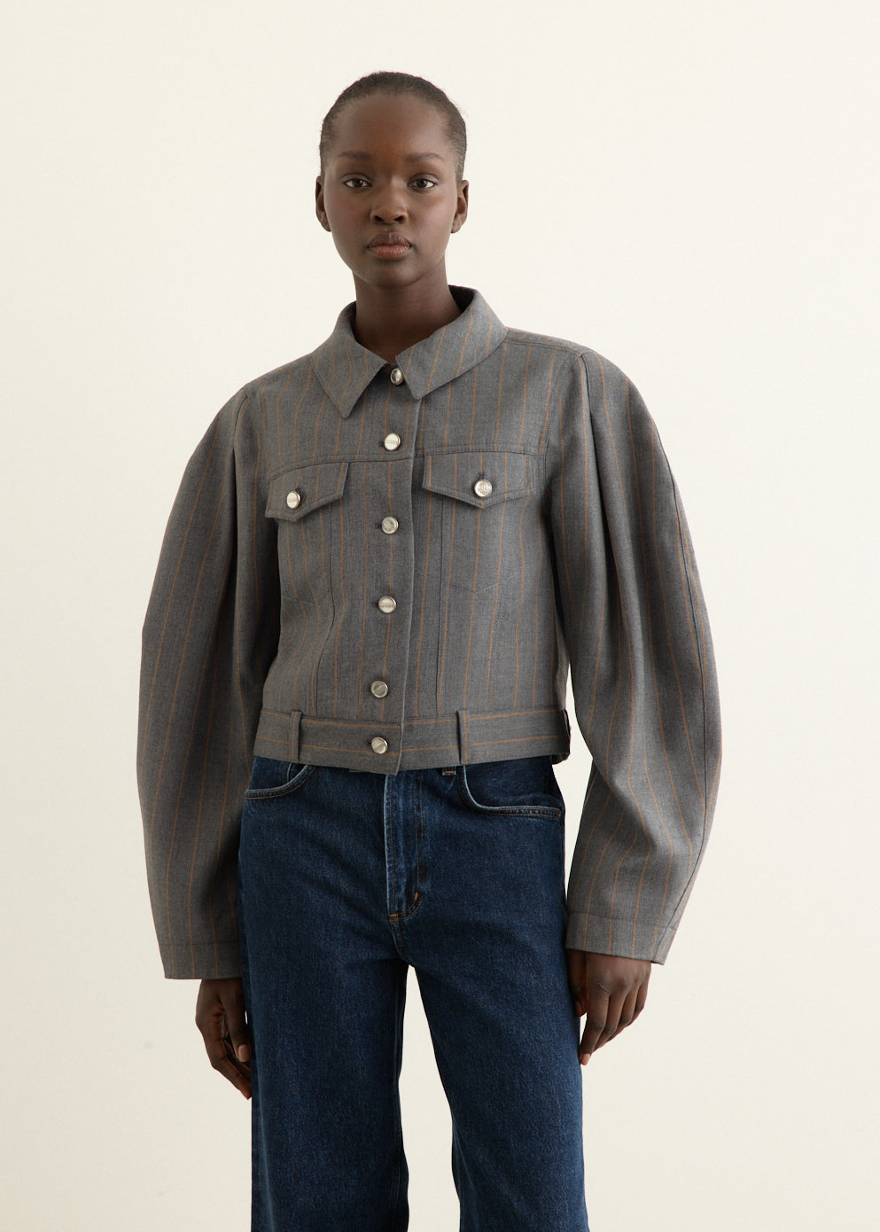 Brushed Wool Stripe Jacket