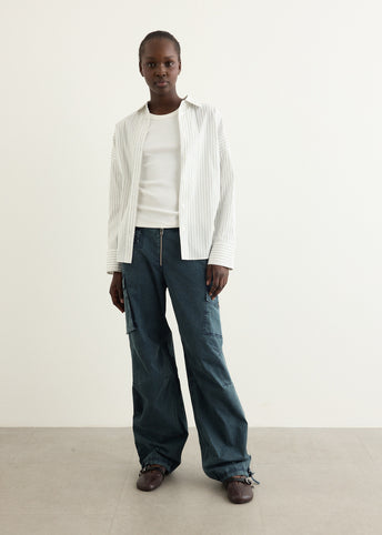 Washed Stretched Cotton Pants