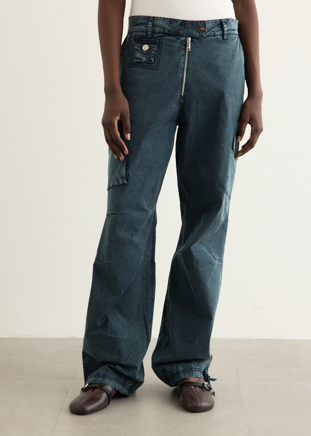 Washed Stretched Cotton Pants