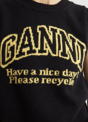 Graphic O-Neck Vest