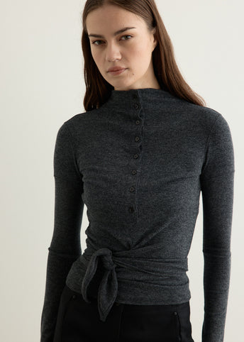 Button Up Wrap T-Shirt