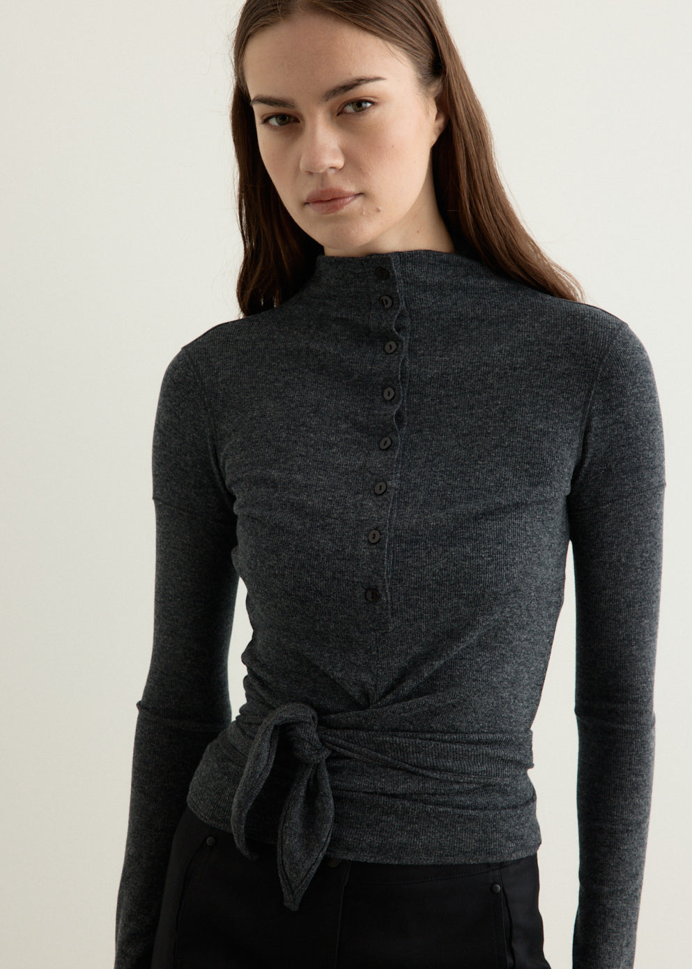 Button Up Wrap T-Shirt
