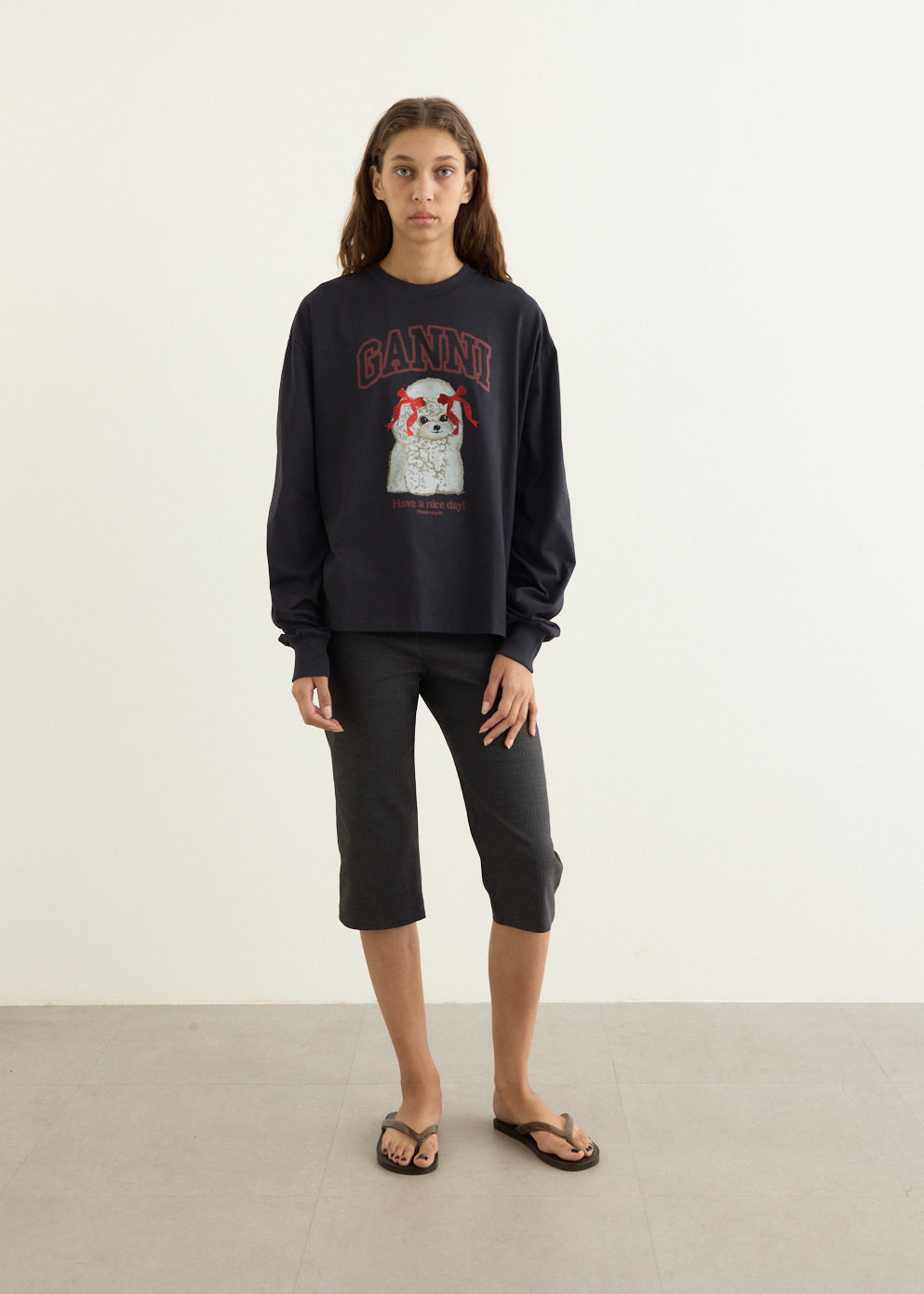 Grey Poodle Long Sleeve T-Shirt