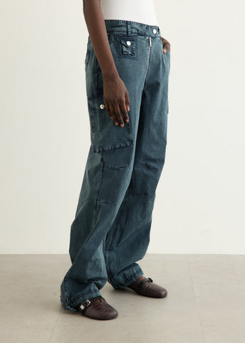 Washed Stretched Cotton Pants