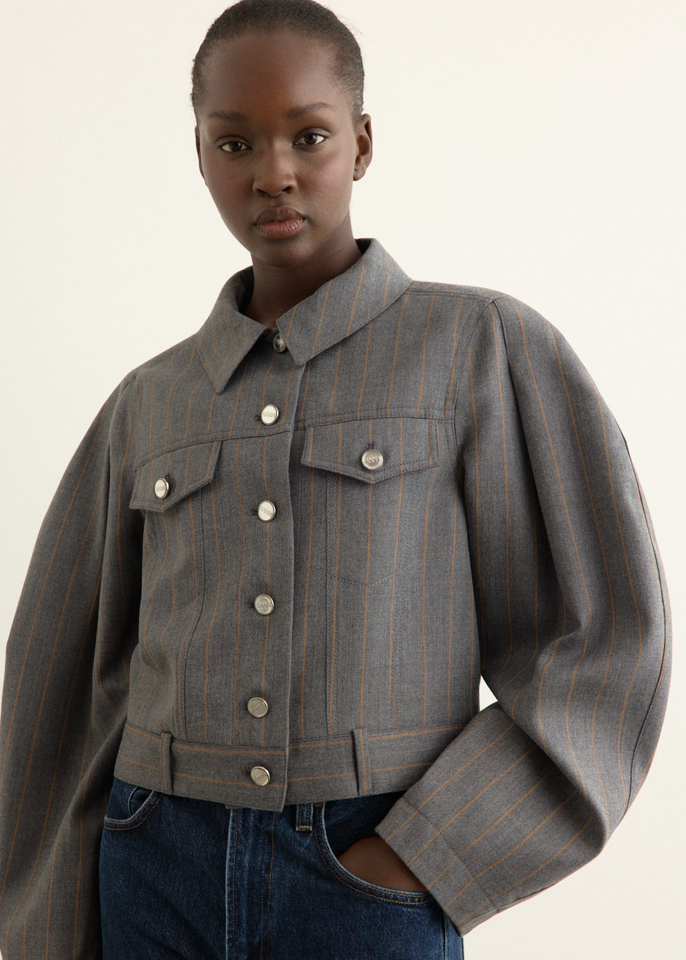 Brushed Wool Stripe Jacket