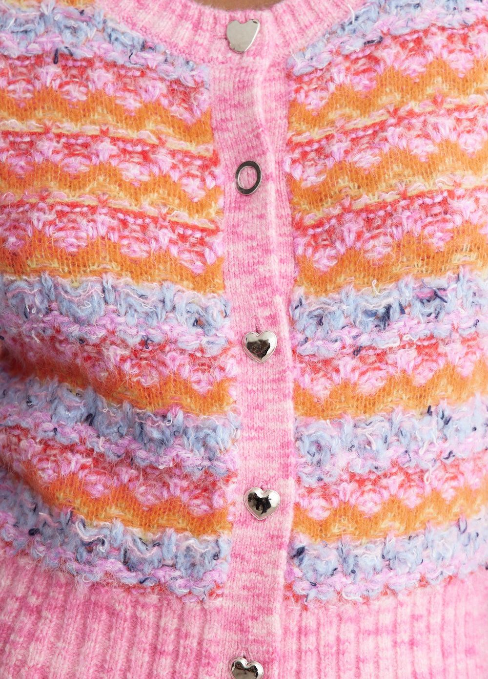Stripe Poodle Knit Cardigan