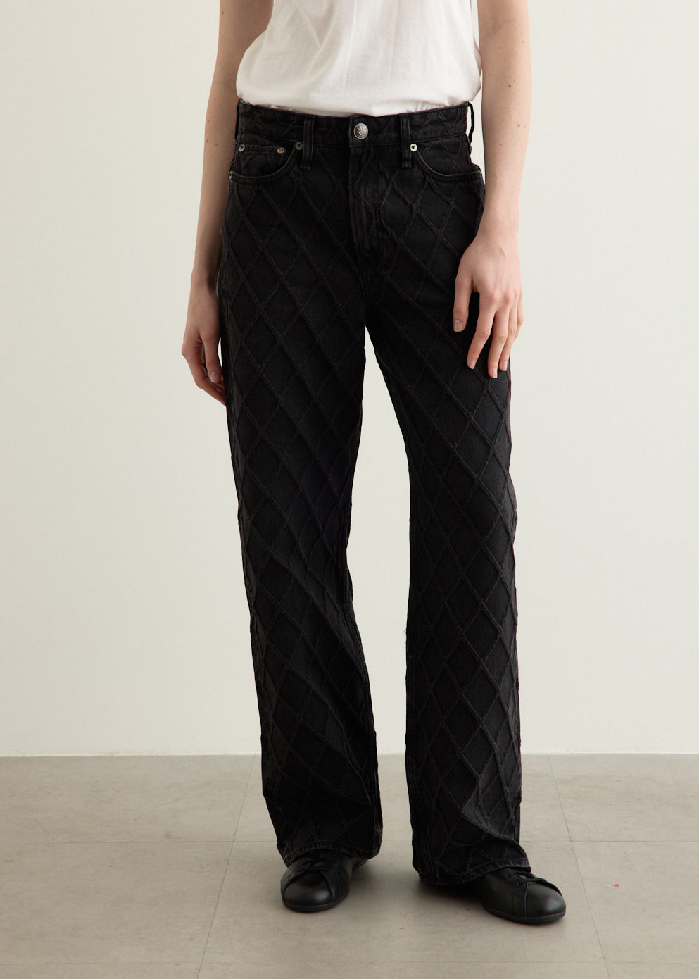 Logan Mid-Rise Wide Leg Jeans