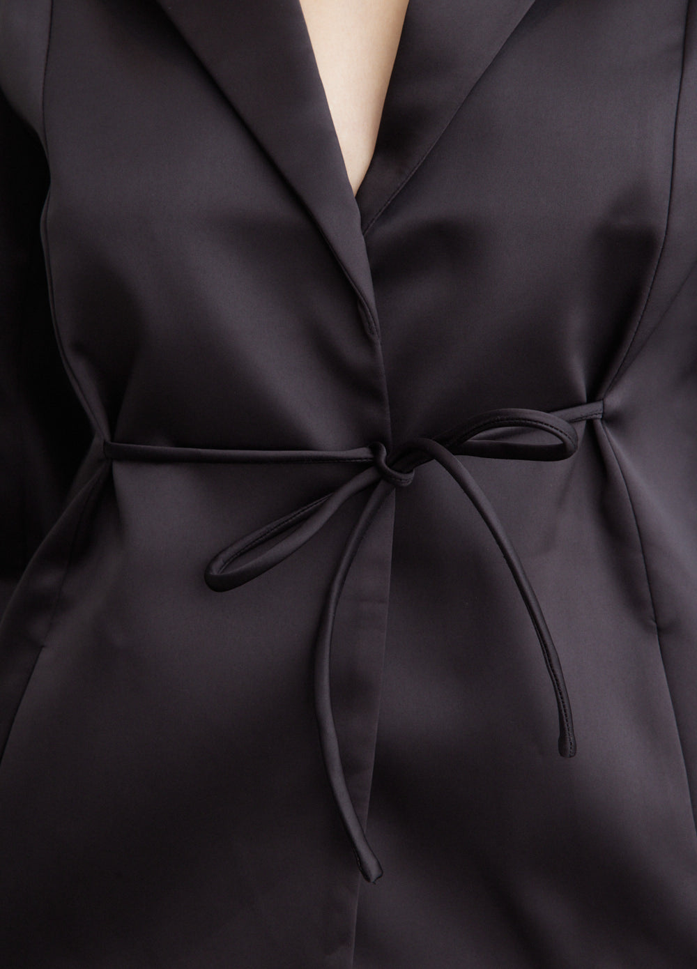 Double Satin Tie-String Blazer