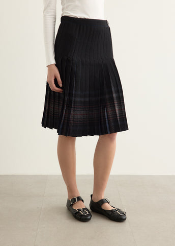 Reversible Wool Pleats Skirt