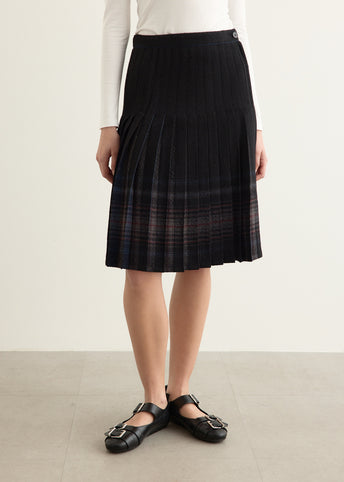 Reversible Wool Pleats Skirt