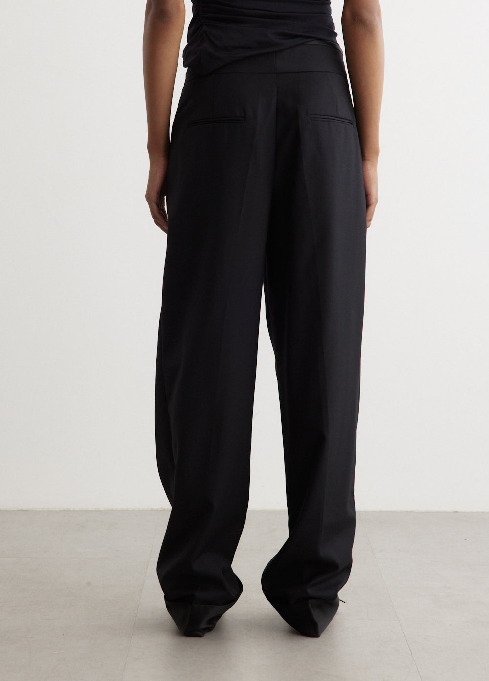 Satin Waist Pegged Trousers