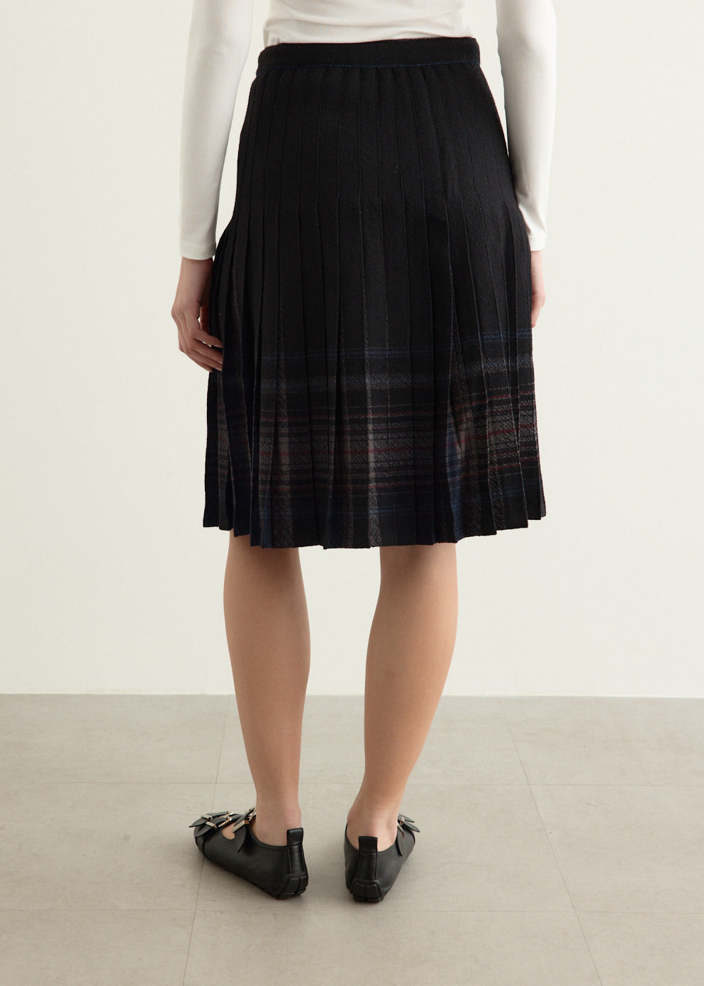 Reversible Wool Pleats Skirt