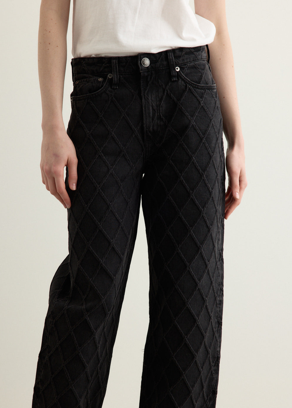 Logan Mid-Rise Wide Leg Jeans