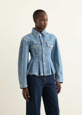Structured Denim Fitted Jacket
