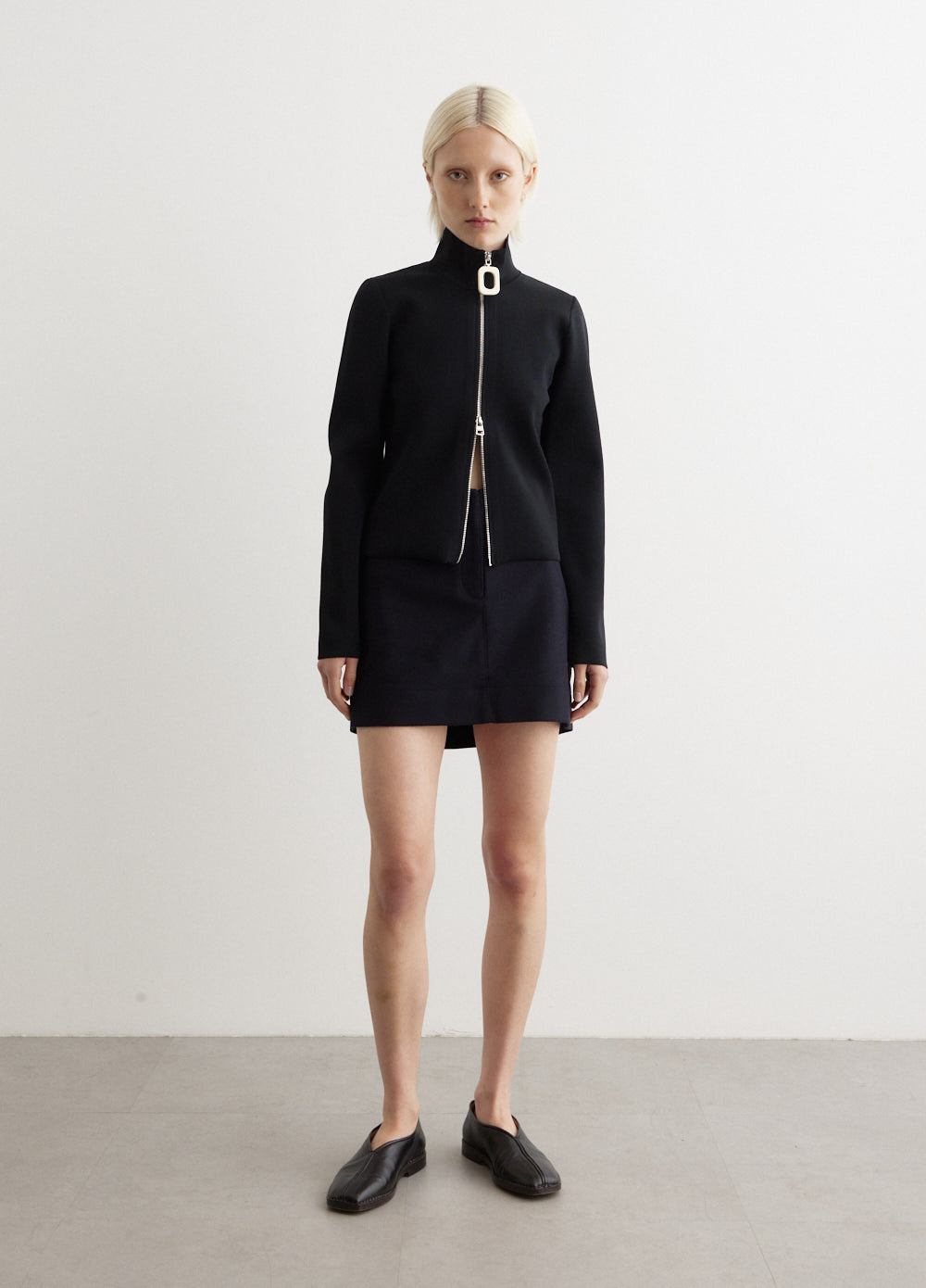 Fitted Zip Up Cardigan