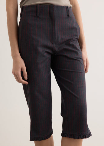 Stretch Stripe Tailoring Capri Pants