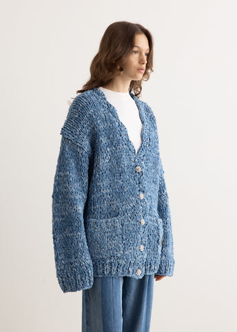 Denim Handknit Cardigan