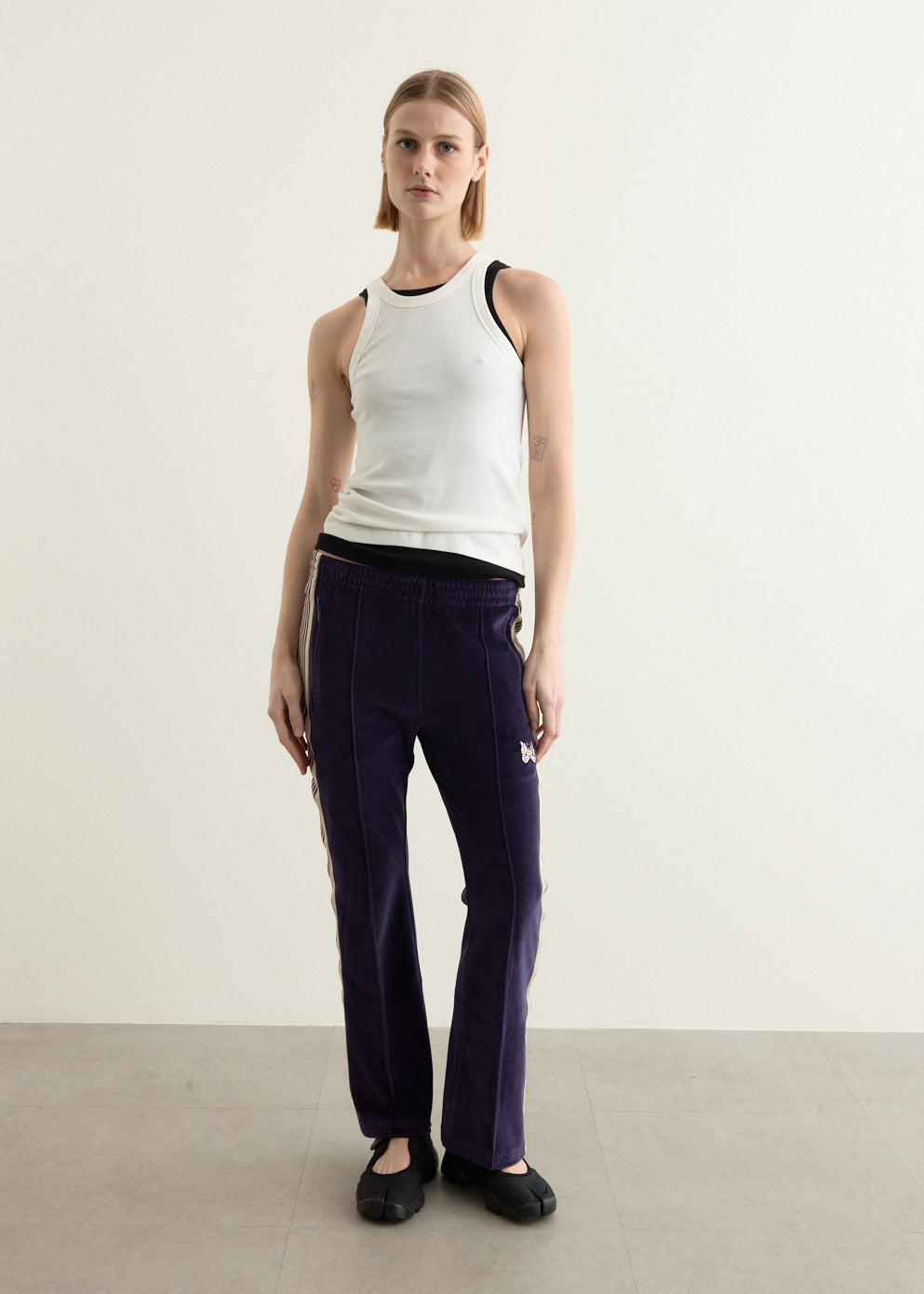 Boot-Cut Track Pants C/PE Velour