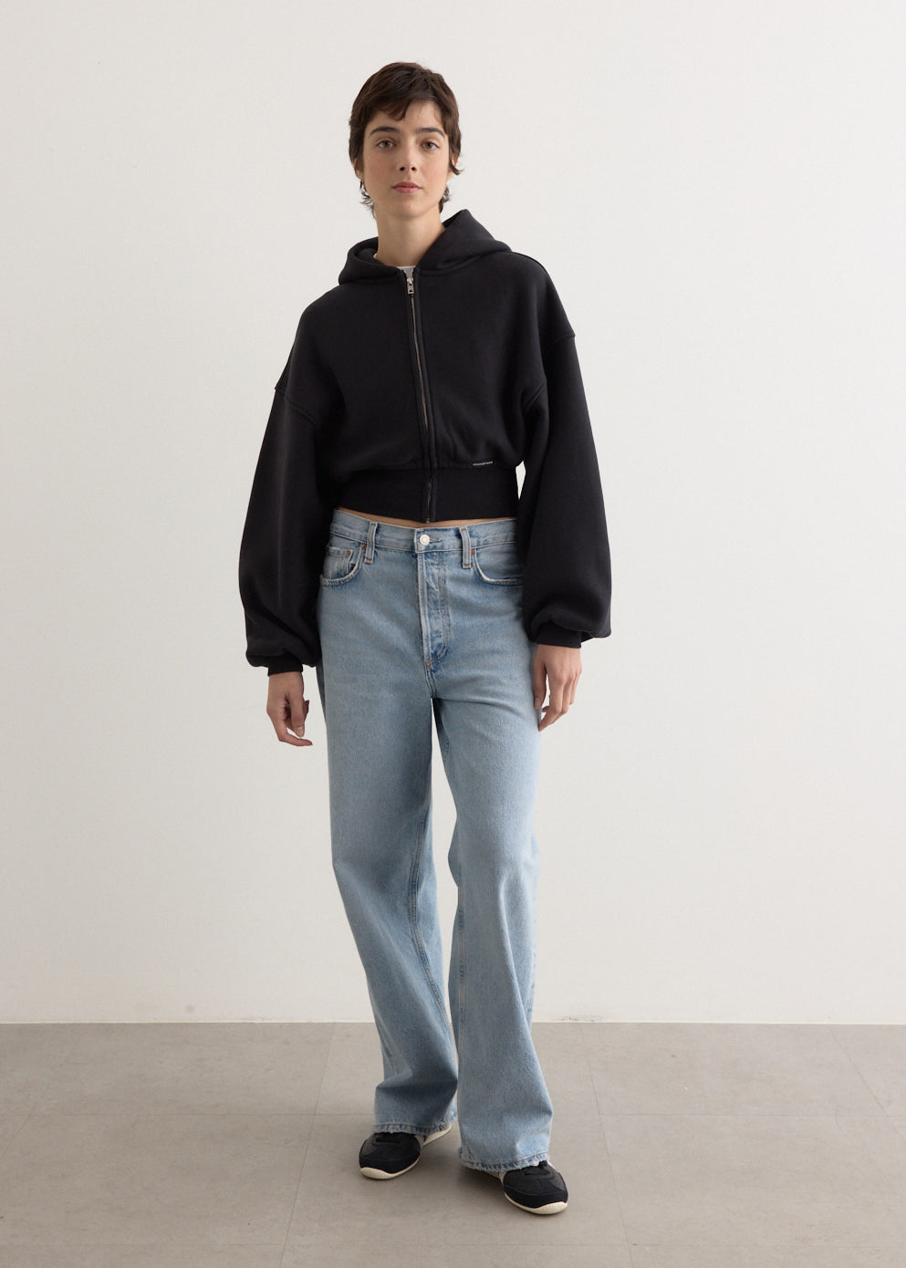 ジャケット・アウター REFLEM cropped zip hoodie REFLEM【レフレム】cropped zip hoodie BK