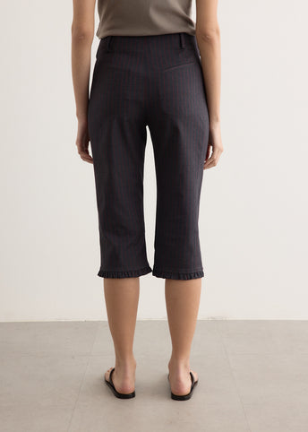 Stretch Stripe Tailoring Capri Pants